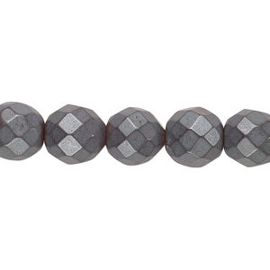 Hemalyke&trade; 1pkg1, matte faceted round bead 15.5-16 inch 10mm