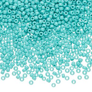 Seed bead, TOHO BEADS&reg;, glass, pkg/50g, #11 round, opaque turquoise (TR-11-55).