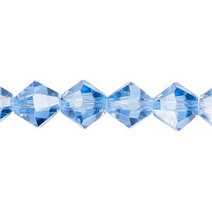 Bead 1pk transparent light blue, Celestial Crystal&reg; 10mm bicone 8 inch