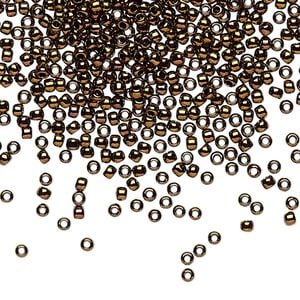Seed bead, TOHO BEADS&reg;, glass, pkg/50g, #11 round, opaque Olympic bronze (TR-11-224).