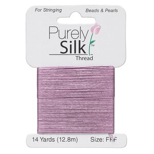 Thread, Purely Silk&trade;, lilac, size FFF. Sold per 14-yard card.