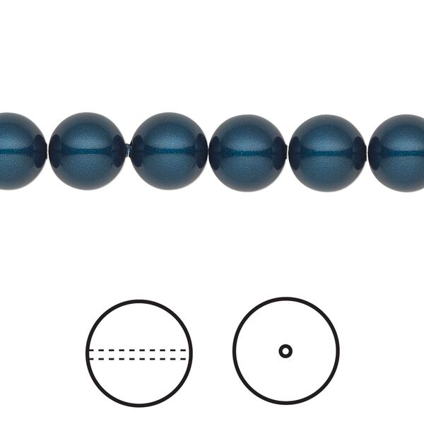 Pearl 250pk petrol, Swarovski&reg; 8mm round 5810 image number 0