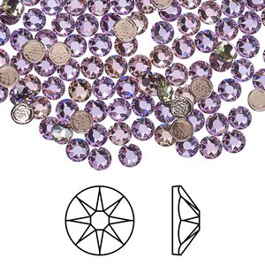 Flat back 1440pk crystal vitrail light foil back, Swarovski&reg; hotfix 3.8-4mm round SS16 2078
