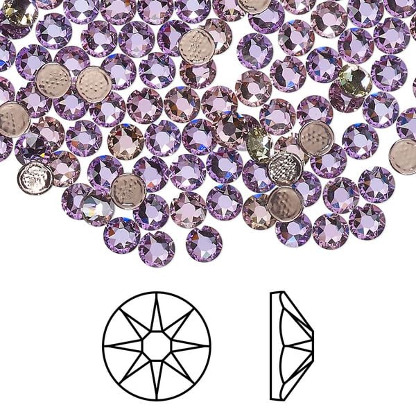 Flat back 1440pk crystal vitrail light foil back, Swarovski&reg; hotfix 3.8-4mm round SS16 2078 image number 0