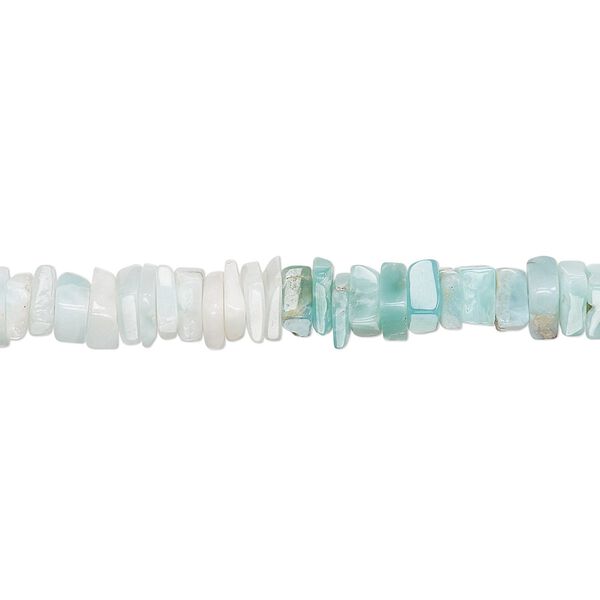 Larimar 1pkg1, hand-cut square rondelle bead natural 8 inch 4x1mm-5x2mm image number 0