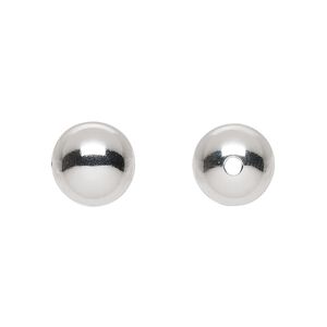 Bead 1pkg10 sterling silver, 11mm seamless round
