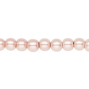 Hemalyke&trade; 1pkg1, pearlescent pink, magnetic round bead 15.5-16 inch 6mm