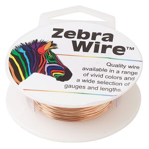 Wire, Zebra Wire&trade;, natural copper, round, 24 gauge. Sold per 20-yard spool.