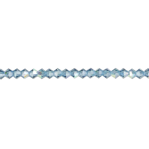 Bead 1pkg48 Malibu blue AB, Preciosa Czech crystal, 3mm bicone image number 0