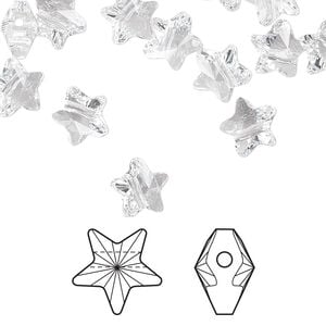 Bead 8pk crystal, Crystal Passions&reg; 8mm star 5714