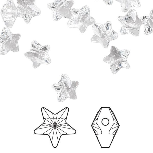 Bead 8pk crystal, Crystal Passions&reg; 8mm star 5714 image number 0