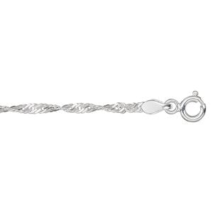 Chain 1pkg1 sterling silver Singapore, 2.3mm twisted / mixed clasp, 18 inch