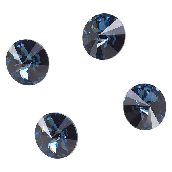Chaton 144pk Montana foil back, Swarovski&reg; 12mm rivoli 1122 image number 0