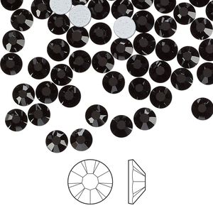 Flat back 1440pk jet foil back, Preciosa MAXIMA Czech crystal hotfix rhinestone 4.6-4.8mm chaton rose round SS20