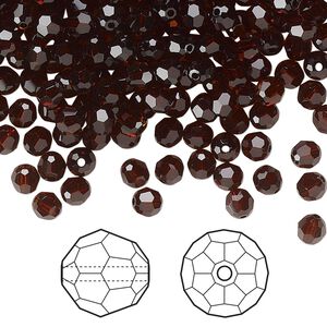 Bead 720pk smoked amber, Swarovski&reg; 4mm round 5000