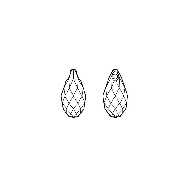 Briolette 1pkg144 crystal urban grey, Swarovski&reg;, 13x6.5mm pendant drop 6010 image number 1
