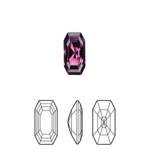 Fancy stone 2pk amethyst foil back, Crystal Passions&reg; 12x6mm elongated imperial 4595