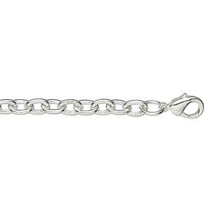 Chain 1pkg10 silver-plated cable, 3.5mm heavy / lobster claw clasp, steel 24 inch