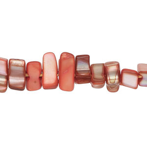 Mother-of-pearl shell 1pkg1, triangle tube bead 15 inch dark tulip 8x4mm-13x5mm