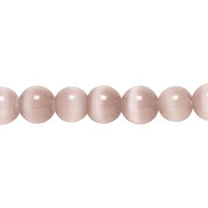 Bead, cat's eye glass (fiber optic glass), lavender, 8mm round, quality grade. Sold per 15-1/2" to 16" strand.