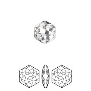 Fancy stone 96pk crystal foil back, Swarovski&reg; 11.2x10mm thin hexagon 4683