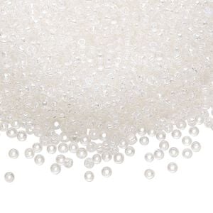 Seed bead, Preciosa Ornela Czech glass, pkg/50g, #11 rocaille, translucent blue iris clear, (58135).