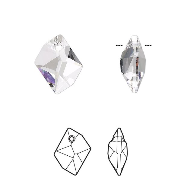Drop 144pk crystal, Swarovski&reg; 14x11mm pendant cosmic 6680 image number 0