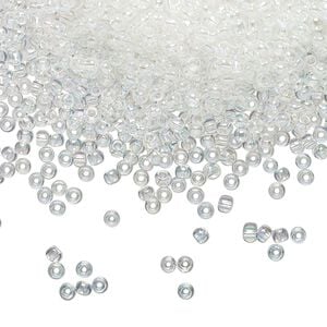 Seed bead, TOHO BEADS&reg;, glass, pkg/50g, #11 round, translucent rainbow crystal clear (TR-11-161).