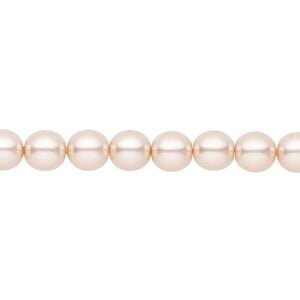 Bead, Czech pearl-coated glass druk, opaque pearl, 6mm round. Sold per 15-1/2" to 16" strand.