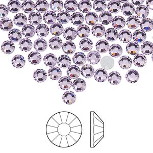 Flat back 1440pk violet foil back, Preciosa Viva 12&reg; Czech crystal rhinestone 3.8-4mm chaton rose round SS16