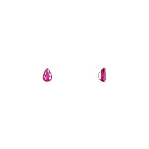 Ruby 1pkg1, hand-cut faceted pear gem 4x3mm