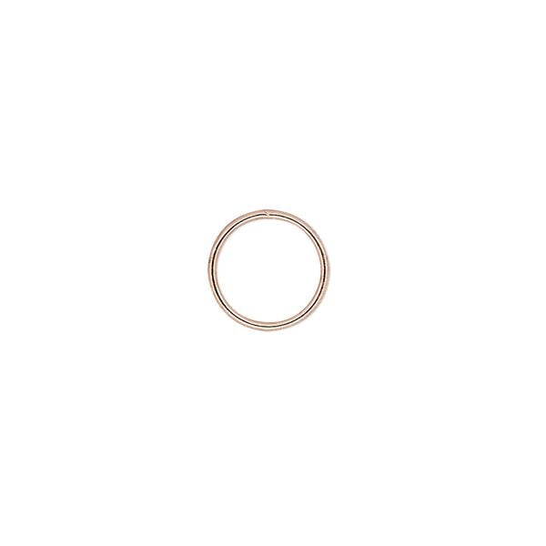 Jump ring 1pkg100 copper-plated, 10mm soldered closed round, 20 gauge / 8.3mm inside diameter / brass image number 0