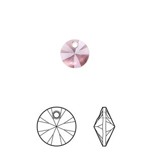 Drop 12pk crystal antique pink, Crystal Passions&reg; 8mm pendant mini disk 6428