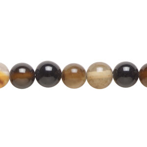 Black agate 1pkg1, round bead 15 inch 8mm