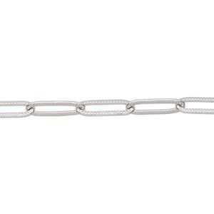 Chain 1pkg1 paperclip, 4mm textured, stainless steel 50 foot unfinished