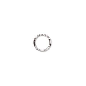 Jump ring 1pkg100 gunmetal-plated, 9mm round, 18 gauge / 7mm inside diameter / brass