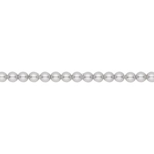 Pearl 100pk light grey, Crystal Passions&reg; 3mm round 5810