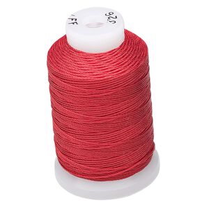 Thread, Purely Silk&trade;, red, size FF. Sold per 115-yard spool.