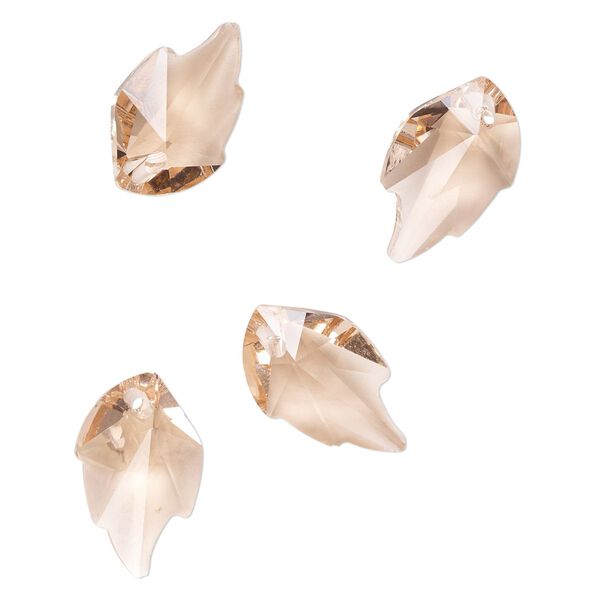 Drop 4pk transparent champagne, Celestial Crystal&reg; 25x15.5mm leaf image number 0
