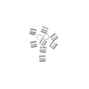 Crimp 1pkg10 sterling silver, 3mm seamless tube / 2.5mm inside diameter