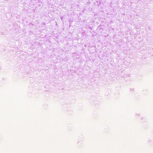 Seed bead, Delica&reg;, glass, pkg/7.5g, #11 round, opaque inside dyed color luster light orchid (DB-0248).