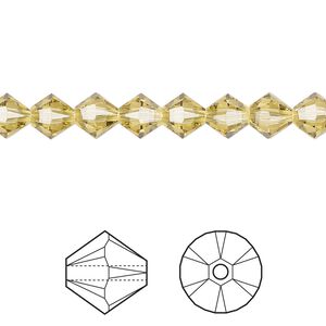 Bead 24pk dark jonquil, Crystal Passions&reg; Regenerated 6mm bicone 5328