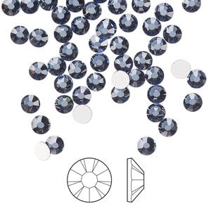 Flat back 144pk denim blue foil back, Preciosa MAXIMA Czech crystal rhinestone 3.8-4mm chaton rose round SS16
