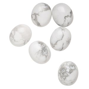 Howlite 1pkg6, calibrated oval cab natural 12x10mm