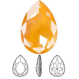 Fancy stone 1pk crystal mango ignite LacquerPRO, Crystal Passions&reg; 30x20mm pear 4327