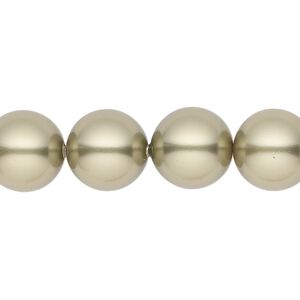 Pearl 10pk light green, Crystal Passions&reg; 12mm round 5811