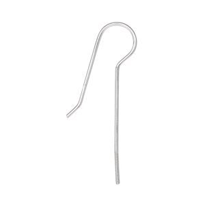 Ear wire fishhook 1pkg10 sterling silver, 33mm / 25mm long shank, 20 gauge 5 pair