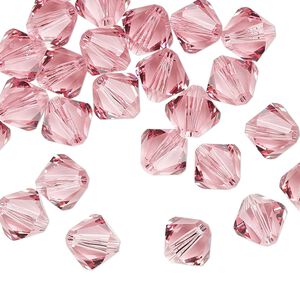 Bead 72pk light rose, Crystal Passions&reg; 8mm bicone 5328