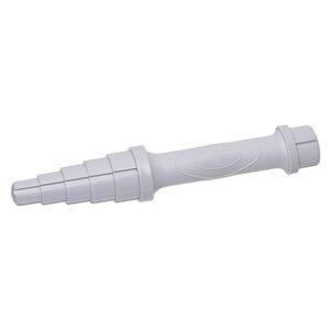 Cabochon mandrel, The Bead Buddy&reg;, acrylic, grey, 20x15mm-40x30mm oval,10 inches. Sold individually.