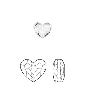 Bead 4pk crystal, Crystal Passions&reg; 8mm love 5741